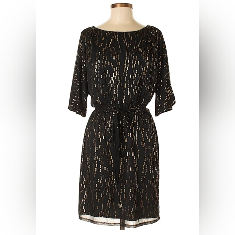 Jessica Simpson Elegant Black and Gold Women's Dress 👗 Size 14